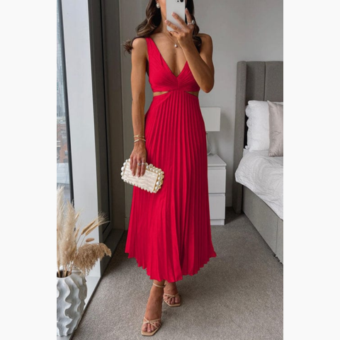 Women’s Elegant Pleated Midi Dress | Summer