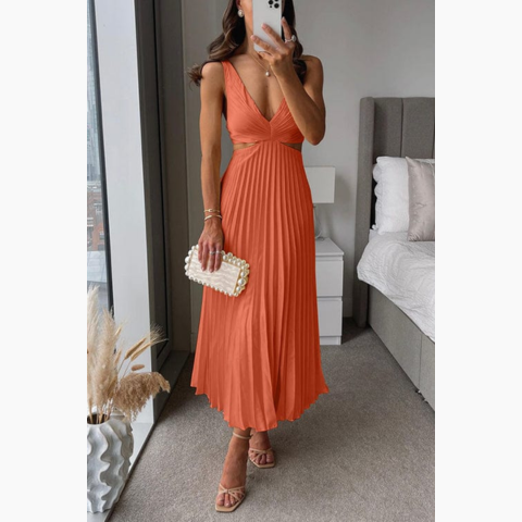 Women’s Elegant Pleated Midi Dress | Summer
