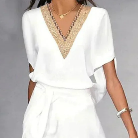 Women’s Elegant V-Neck Midi Dress | Summer