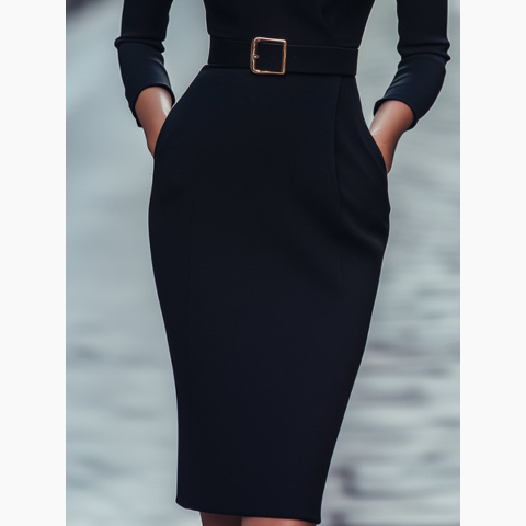 Women’s Elegant Midi Dress | Fitted