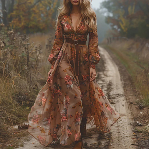 Women’s Boho Floral Maxi Dress | Summer