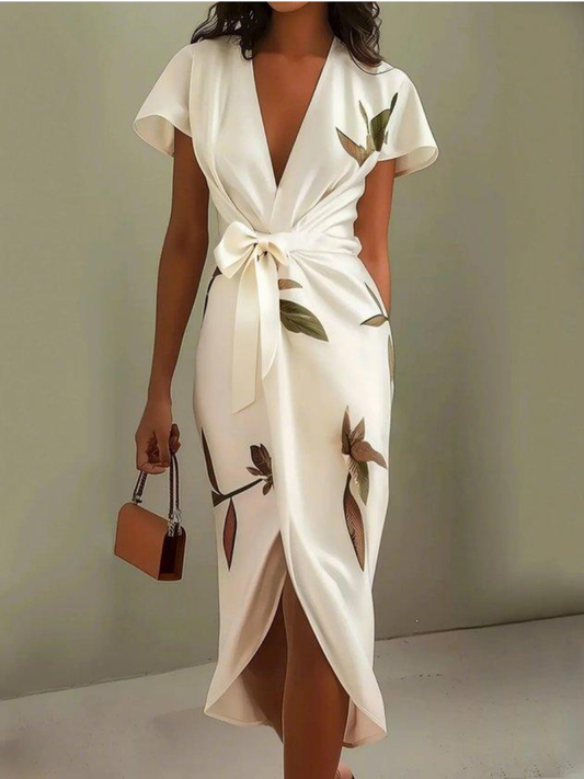 Women’s Elegant Wrap Midi Dress | Summer