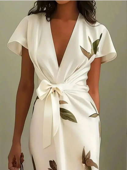 Women’s Elegant Wrap Midi Dress | Summer