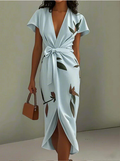 Women’s Elegant Wrap Midi Dress | Summer