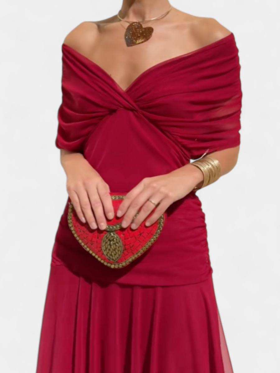 Women’s Elegant Off Shoulder Midi Dress | Floral
