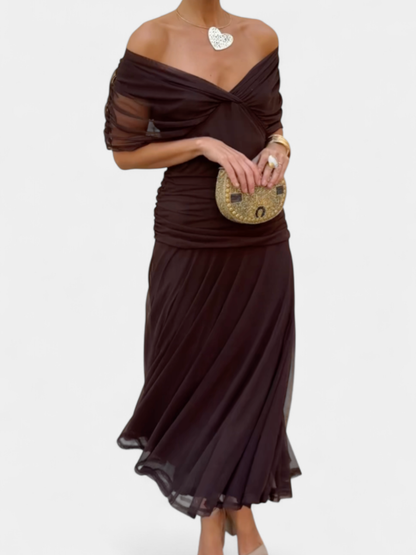 Women’s Elegant Off Shoulder Midi Dress | Floral