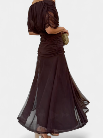 Women’s Elegant Off Shoulder Midi Dress | Floral