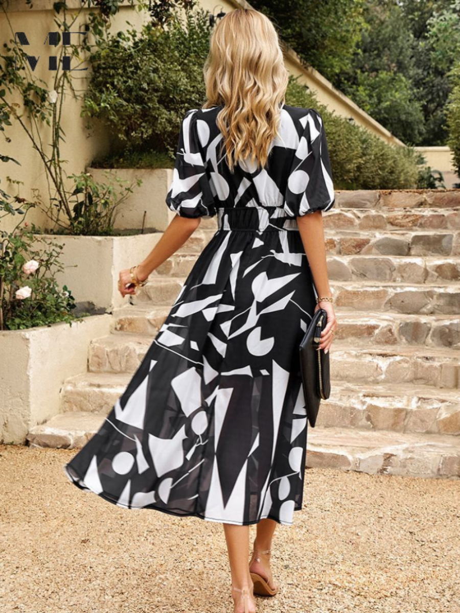 Women’s Floral Puff Sleeve Dress | Midi