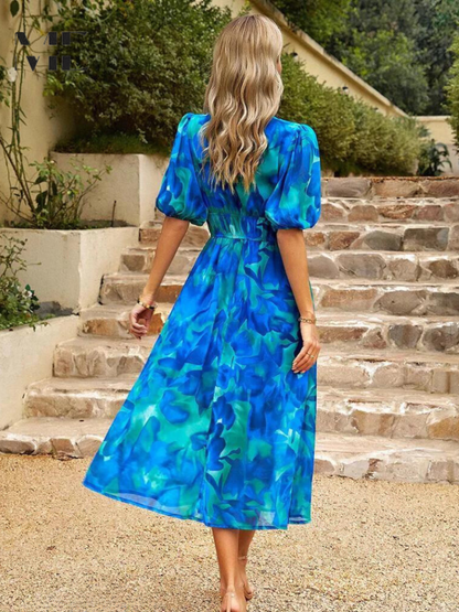 Women’s Floral Puff Sleeve Dress | Midi