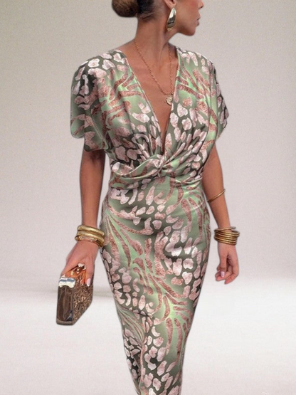 Women’s Elegant V-Neck Dress | Maxi
