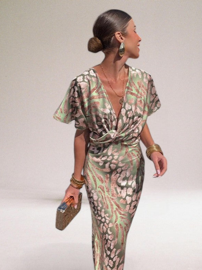 Women’s Elegant V-Neck Dress | Maxi