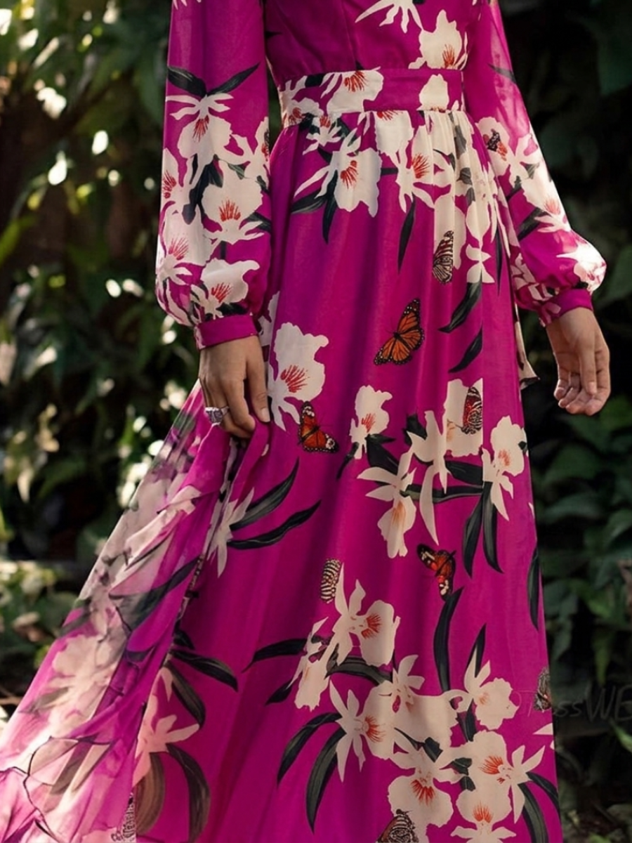 Women’s Floral V-Neck Dress | Maxi