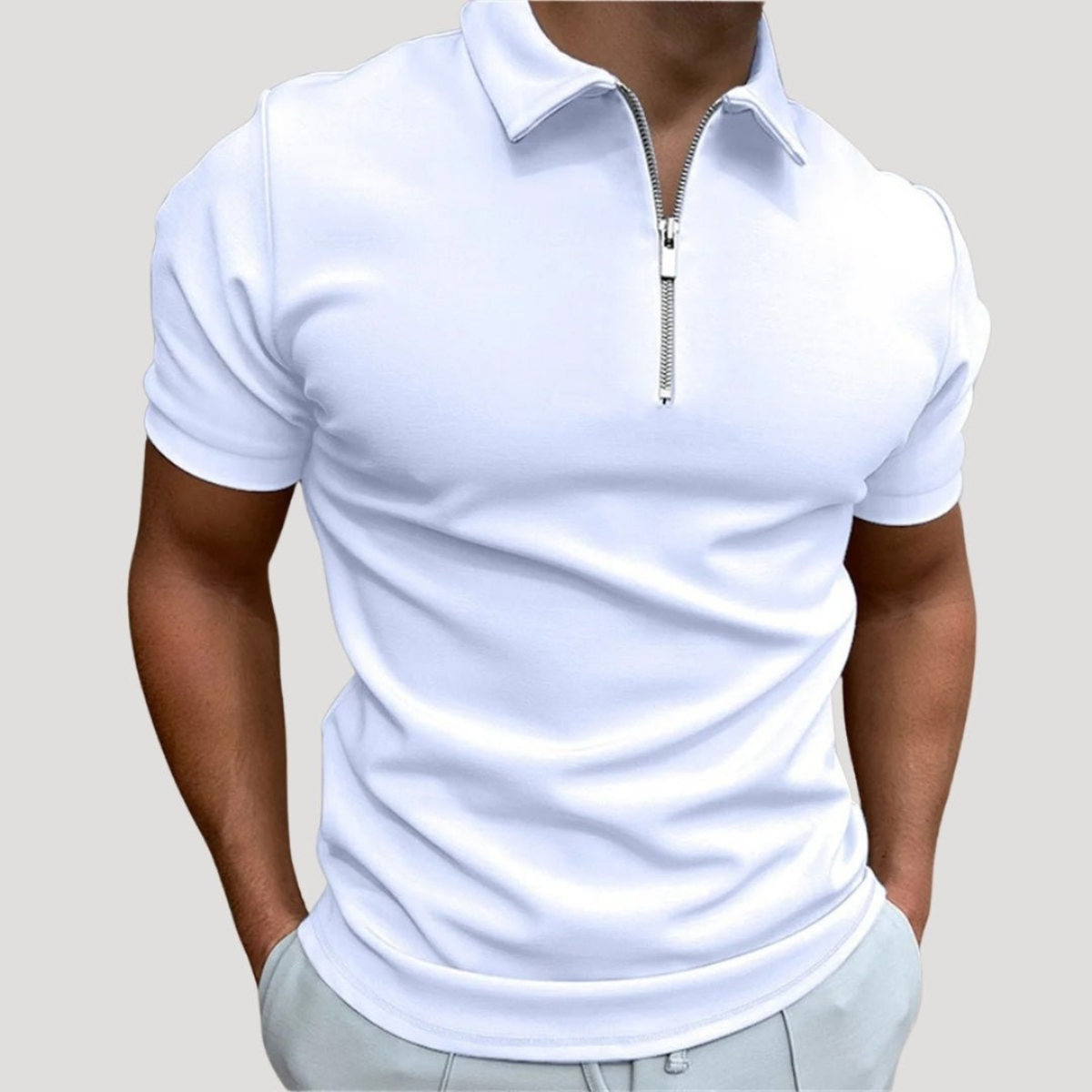 Men’s Tight Polo Shirt | Zip Neck