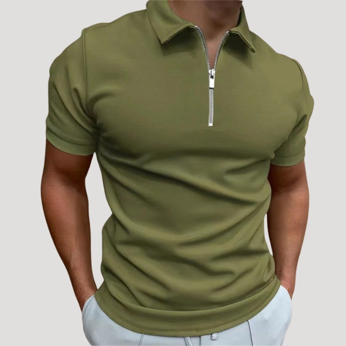 Men’s Tight Polo Shirt | Zip Neck