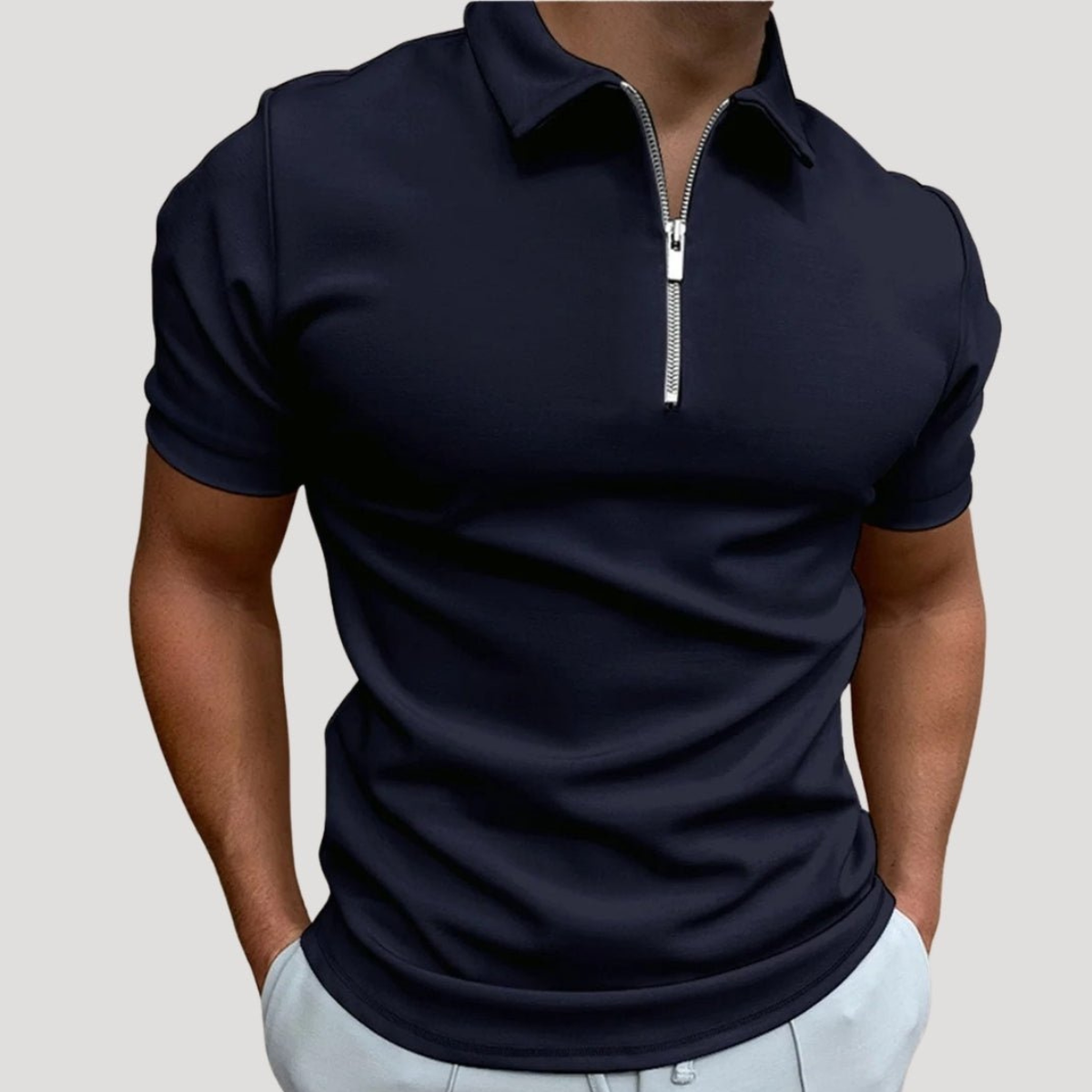 Men’s Tight Polo Shirt | Zip Neck