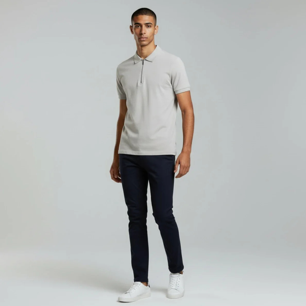 Men’s Tight Polo Shirt | Zip Neck