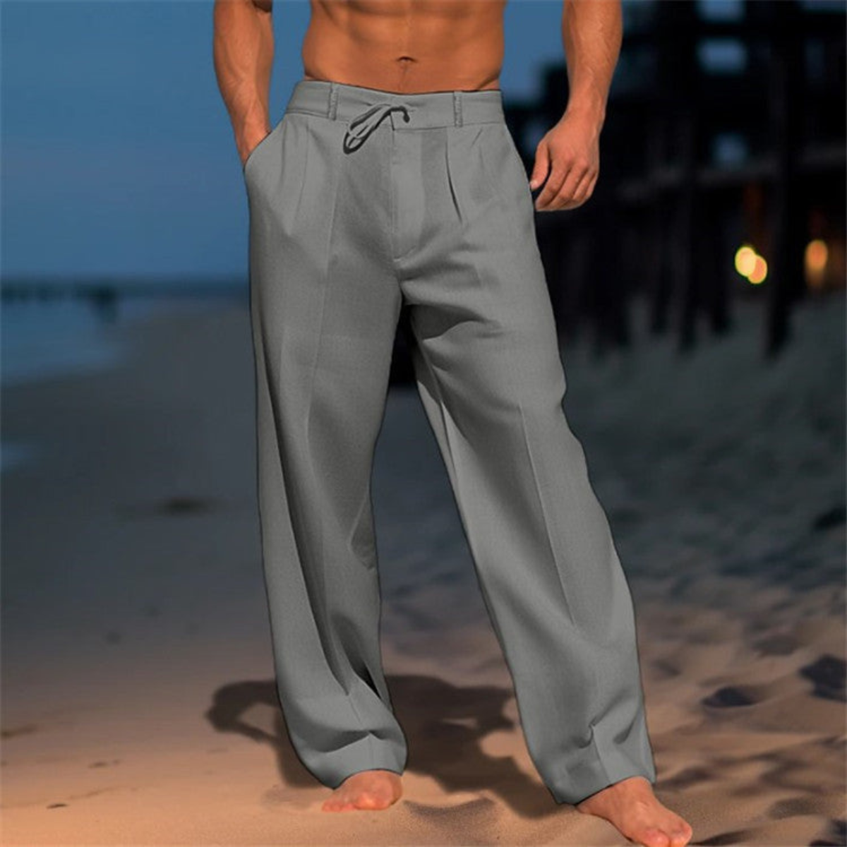 Men’s Pleated Trousers | Drawstring Waist