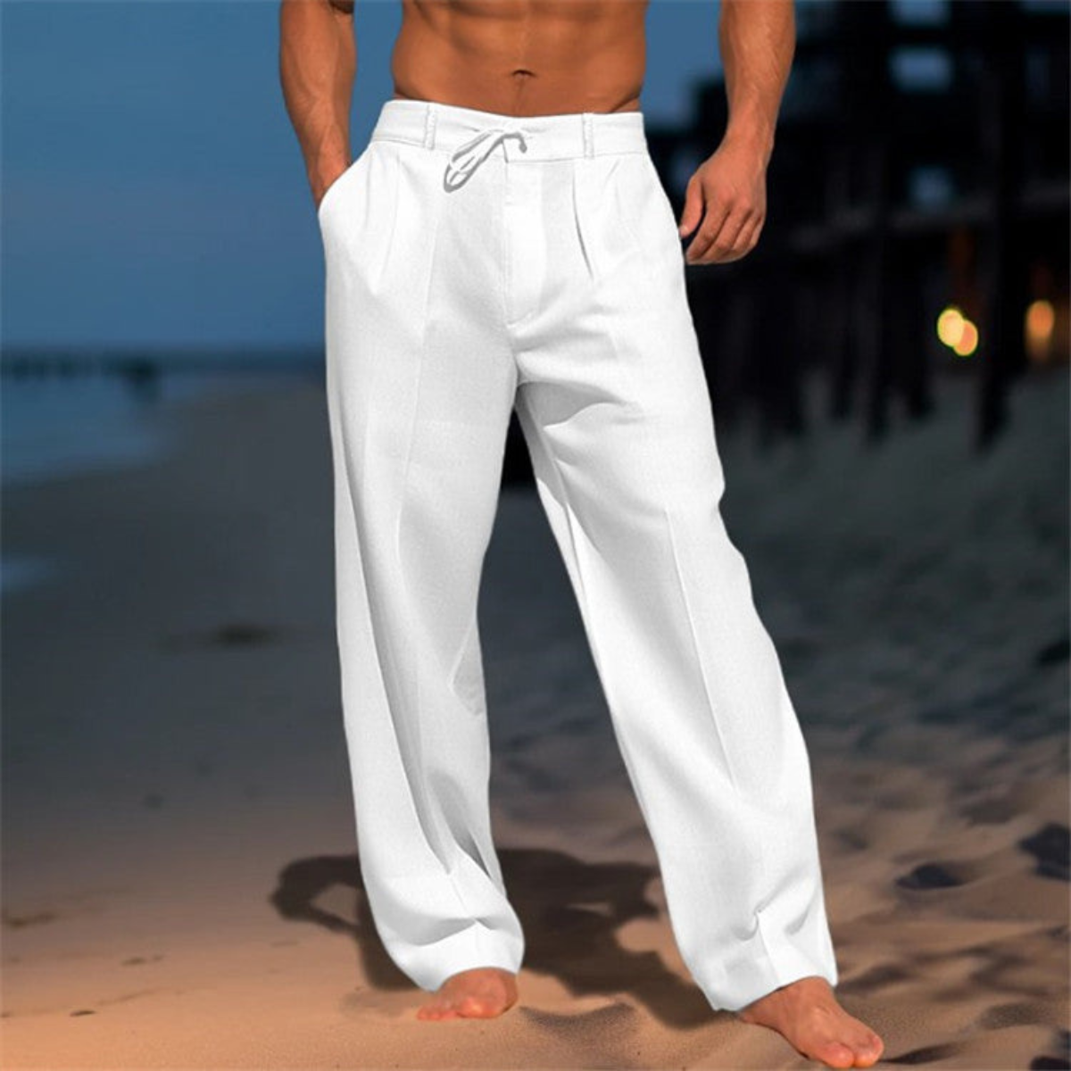 Men’s Pleated Trousers | Drawstring Waist