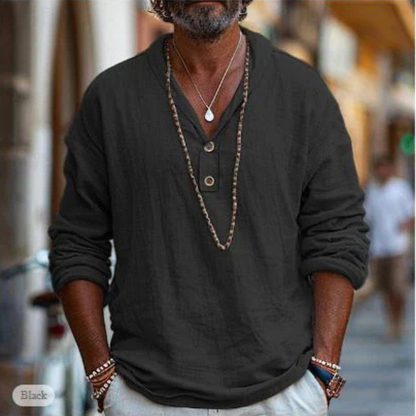Men’s Casual Henley Shirt | Long Sleeve