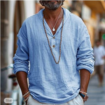 Men’s Casual Henley Shirt | Long Sleeve
