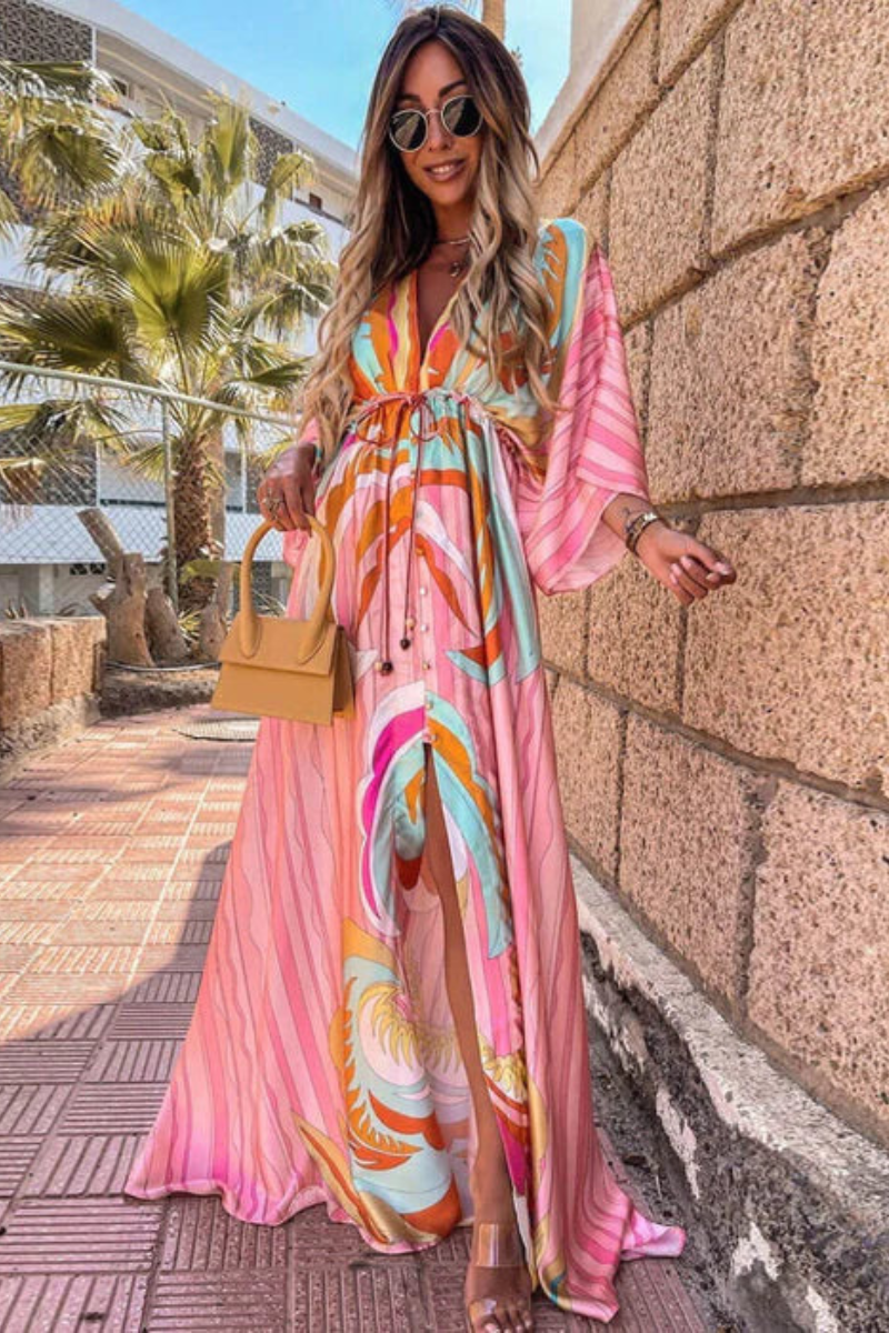 Women’s Holiday Print Dress | Maxi