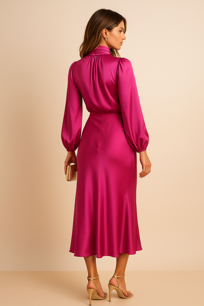 Women’s Refined High Neck Dress | Midi