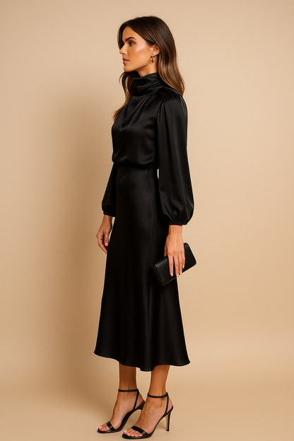 Women’s Refined High Neck Dress | Midi