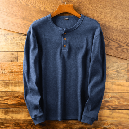 Men’s Soft Henley Shirt | Long Sleeve