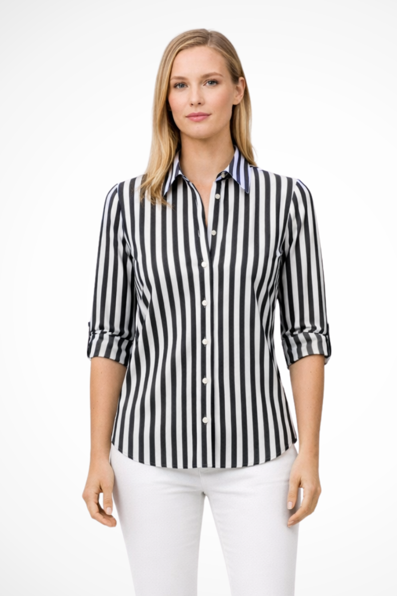 Women’s Slim Fit Striped Blouse | Long Sleeve