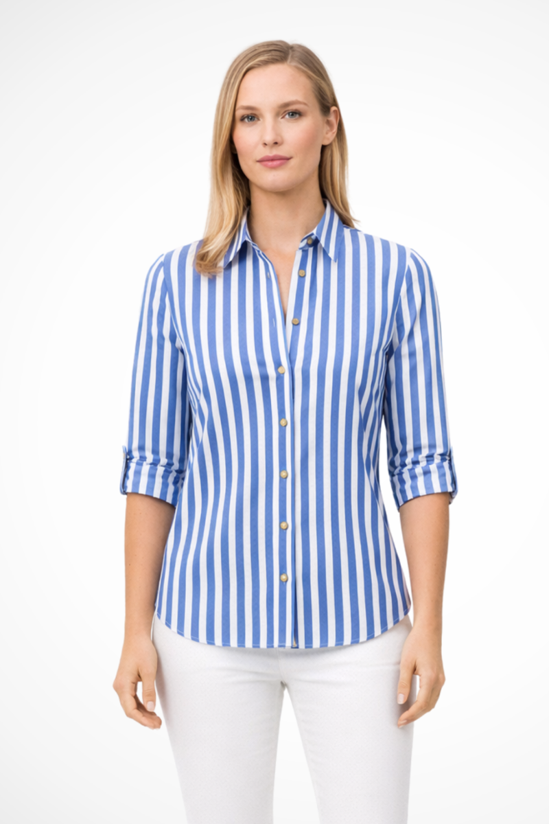 Women’s Slim Fit Striped Blouse | Long Sleeve