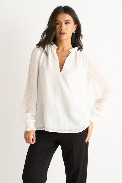 Women’s Frill Neck Blouse | Long Sleeve