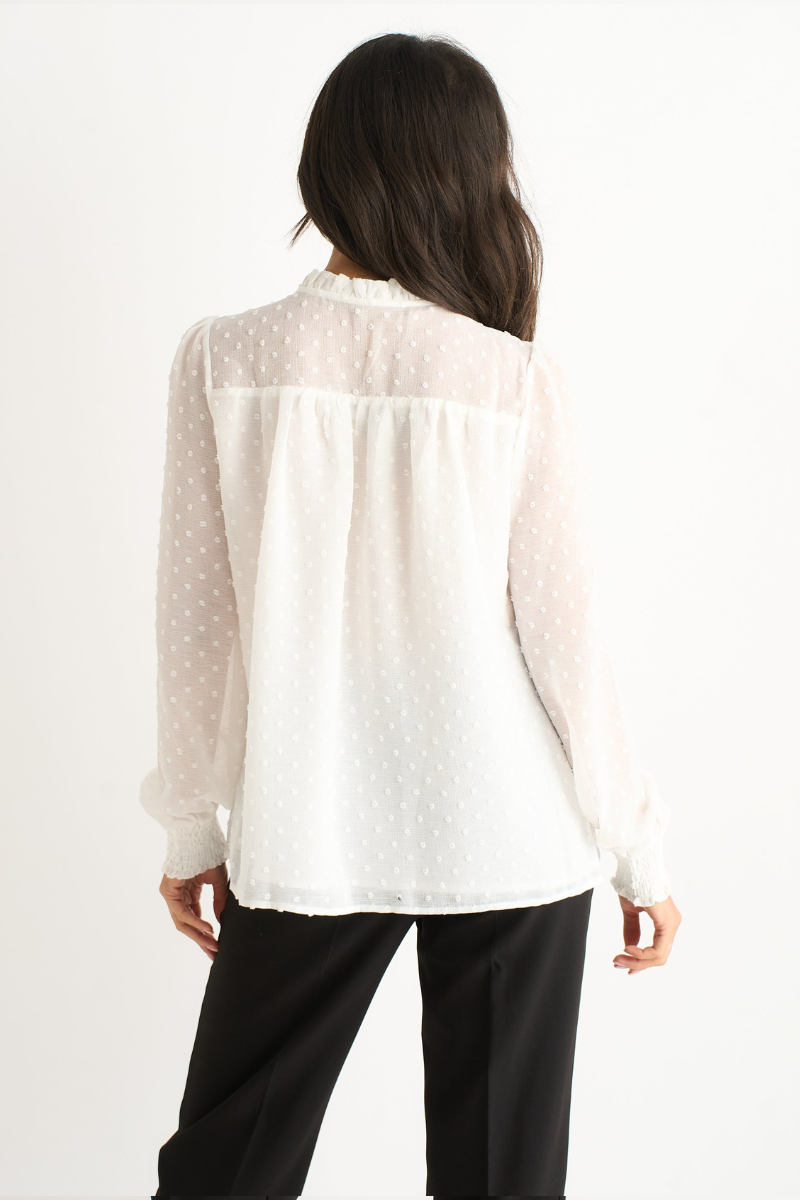 Women’s Frill Neck Blouse | Long Sleeve