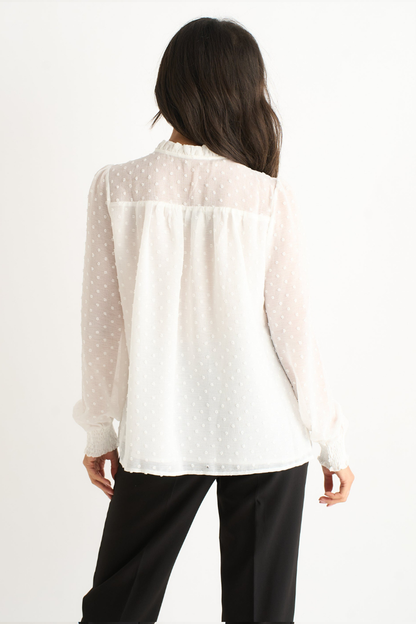 Women’s Frill Neck Blouse | Long Sleeve