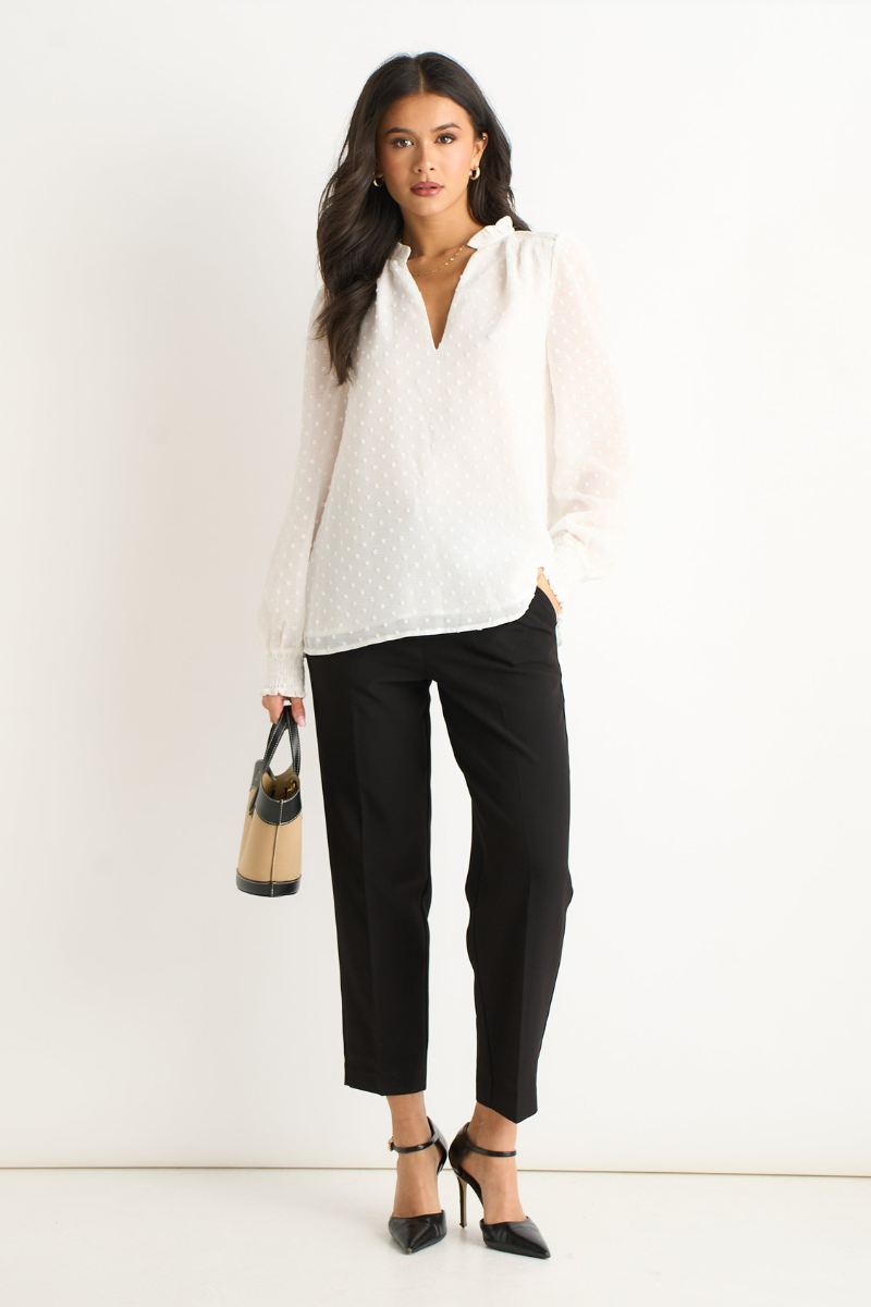 Women’s Frill Neck Blouse | Long Sleeve