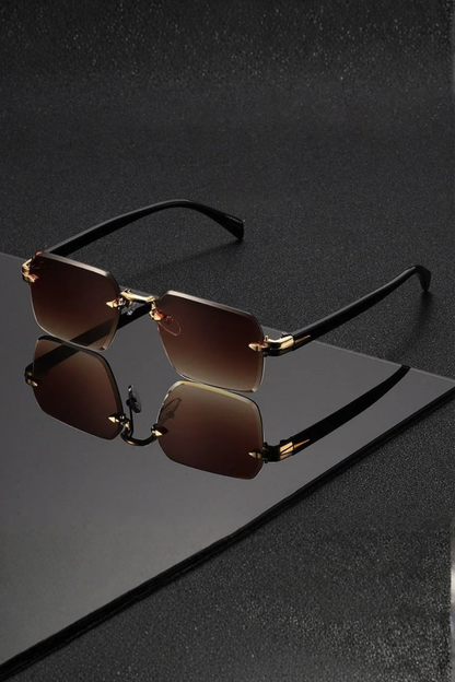 Men’s Rimless Sunglasses | Gradient Lens