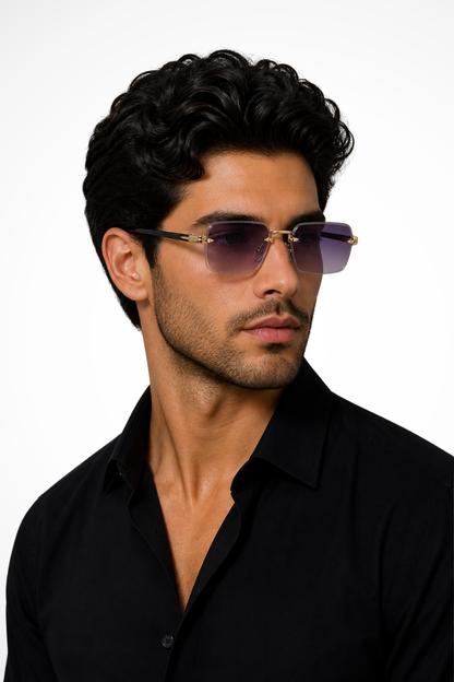 Men’s Rimless Sunglasses | Gradient Lens