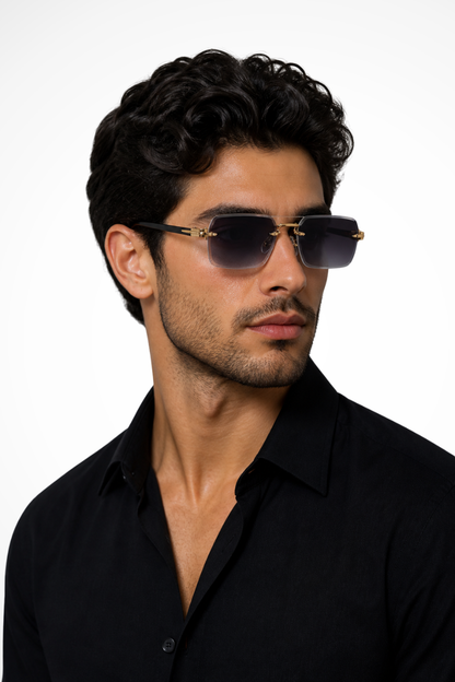 Men’s Rimless Sunglasses | Gradient Lens