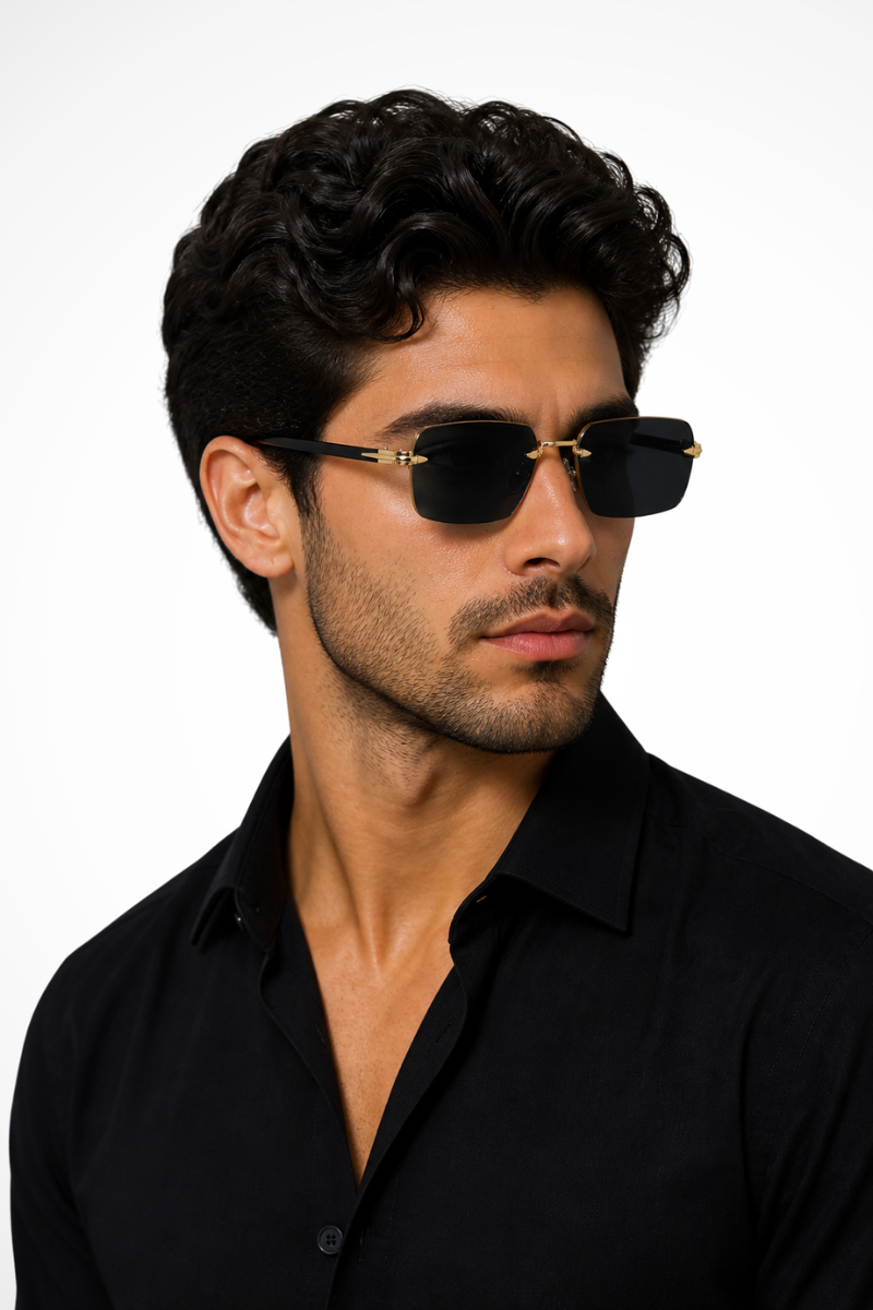 Men’s Rimless Sunglasses | Gradient Lens
