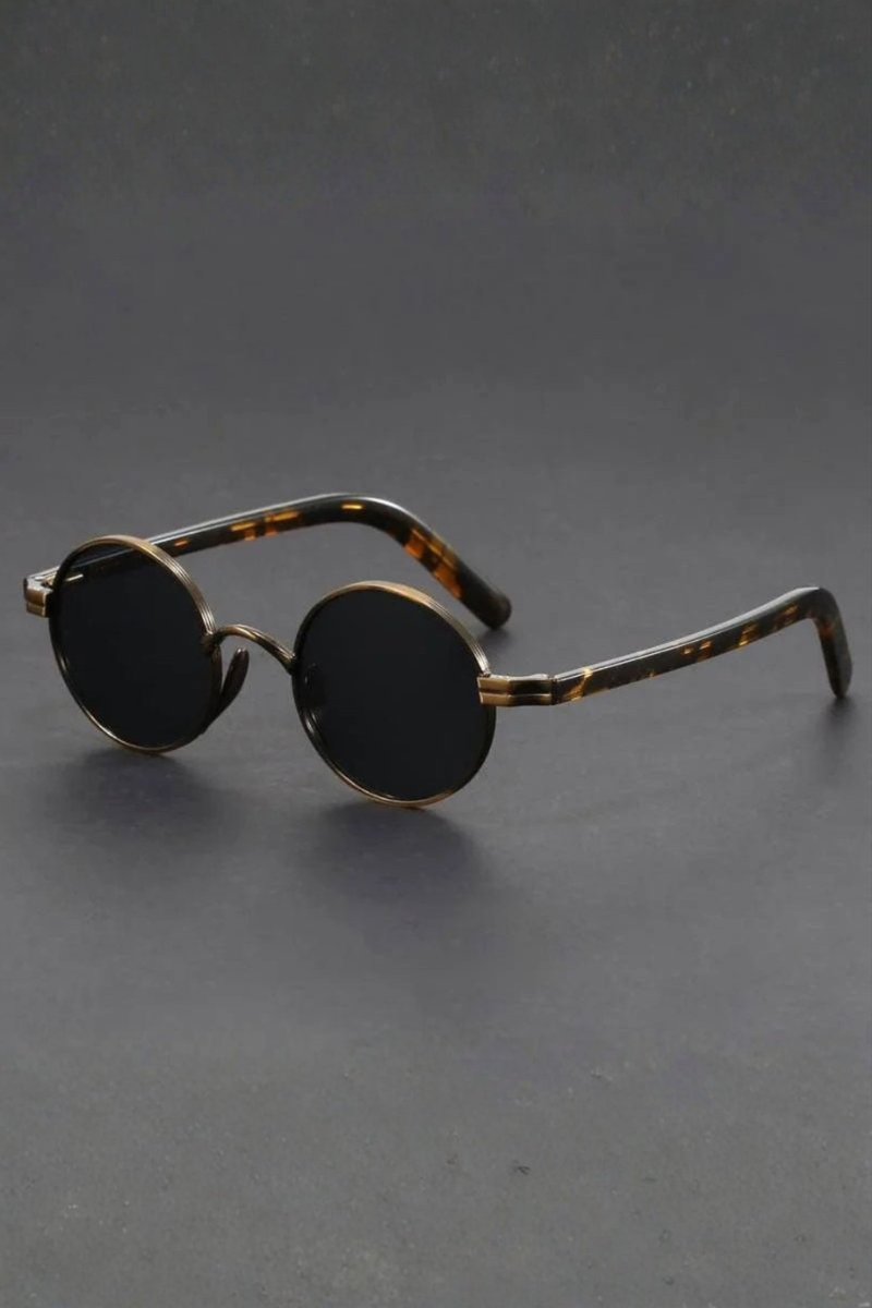 Men’s Vintage Round Sunglasses | Gold Frame