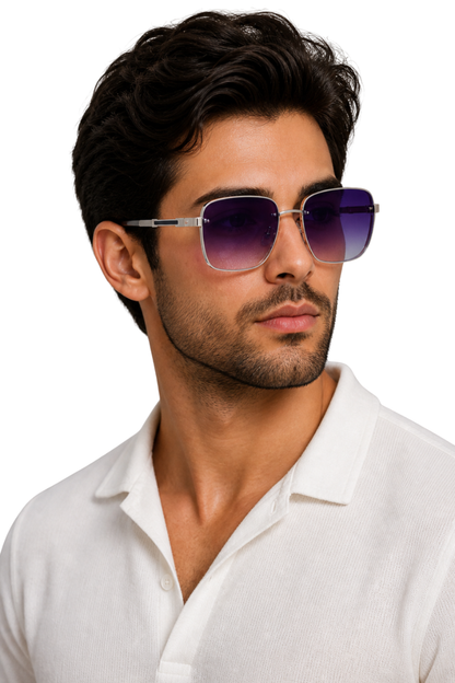 Men’s Retro Square Sunglasses | Gradient Lens