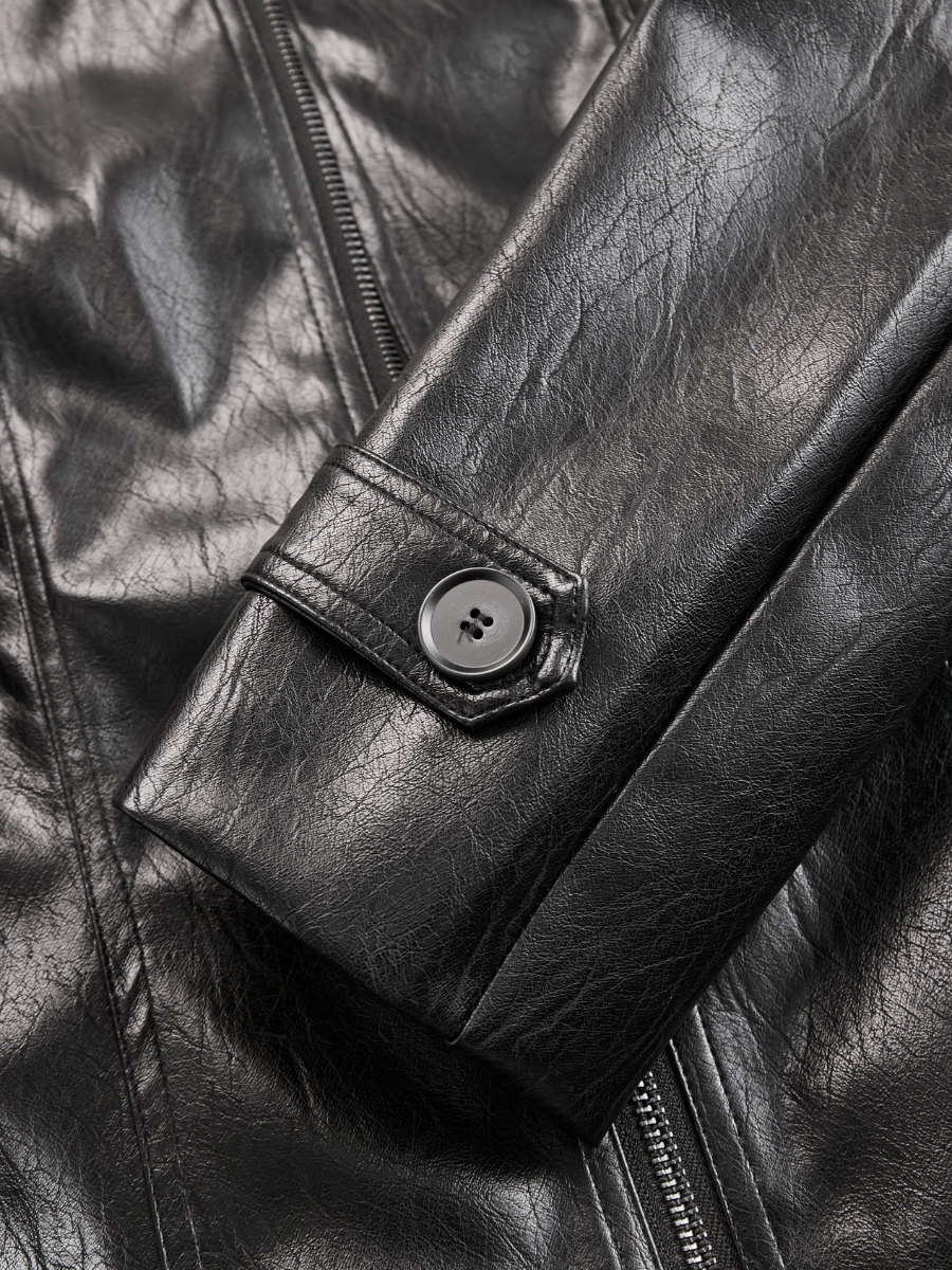 Women’s Vintage Stand Collar Jacket | Black