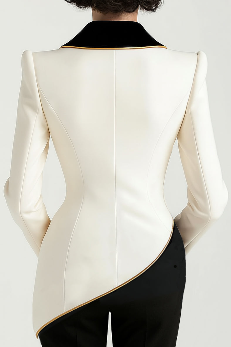 Women’s Asymmetrical Blazer | Contrast Lapel