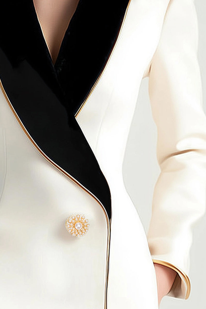 Women’s Asymmetrical Blazer | Contrast Lapel
