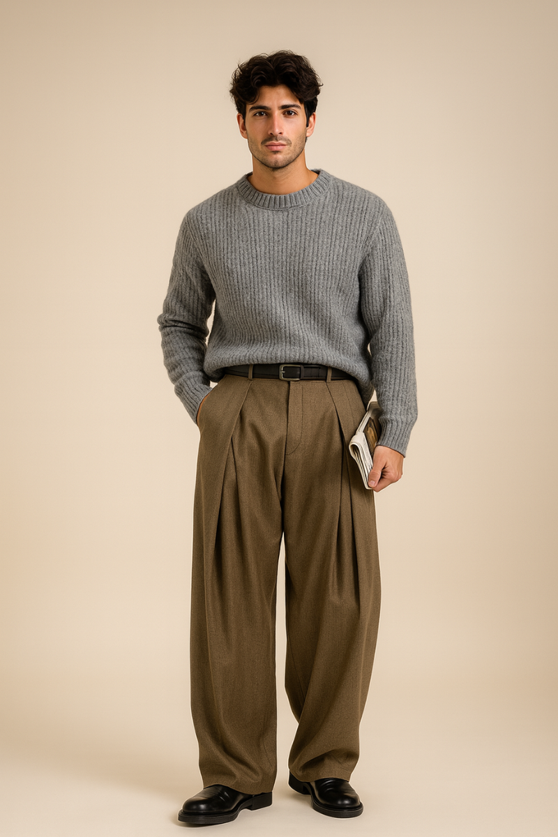 Men’s Wide Leg Trousers | Smart Casual