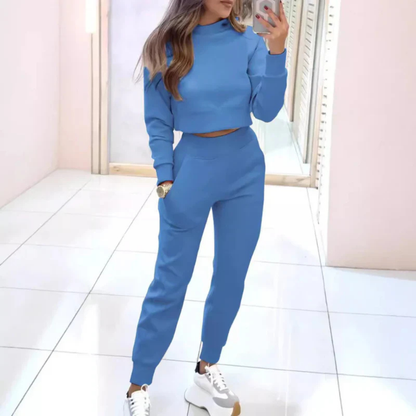 Women’s Two Piece Tracksuit | Cropped Sweater