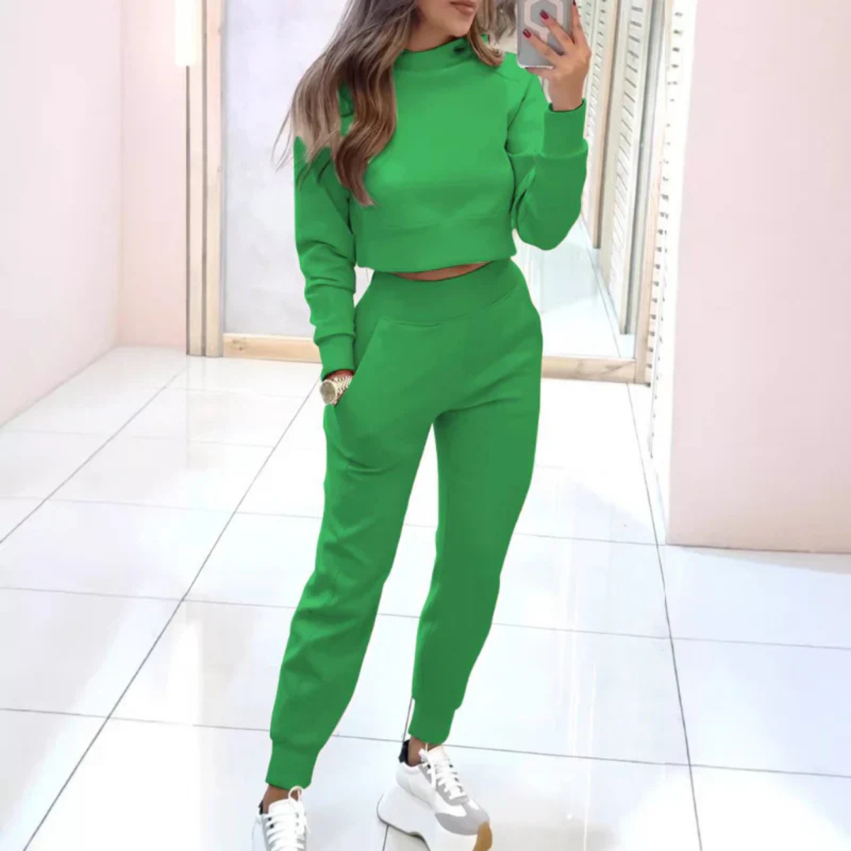 Women’s Two Piece Tracksuit | Cropped Sweater