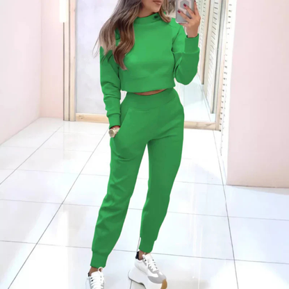 Women’s Two Piece Tracksuit | Cropped Sweater