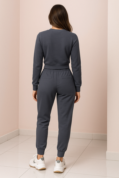 Women’s Two Piece Tracksuit | Cropped Sweater