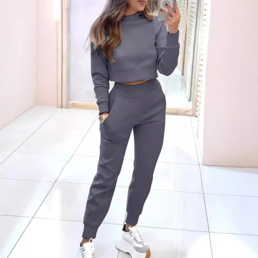 Women’s Two Piece Tracksuit | Cropped Sweater