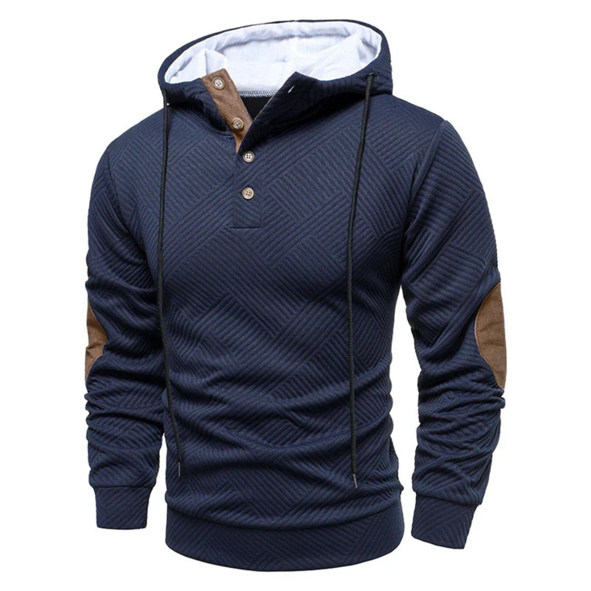 Men’s Casual Hooded Sweater | Button Detail